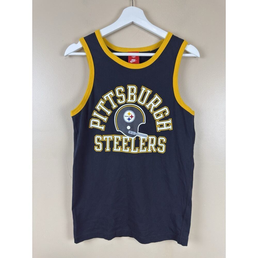 Nike Pittsburgh Steelers NFL Black Tank Top Shirt Men's Size S Athletic